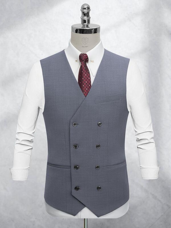 Gile Nam Xám Denim Kẻ Sọc Ẩn Modern Fit TGGL397